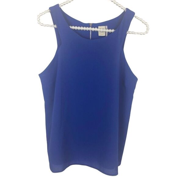 Paper Crane blue sleeveless top - Picture 1 of 8